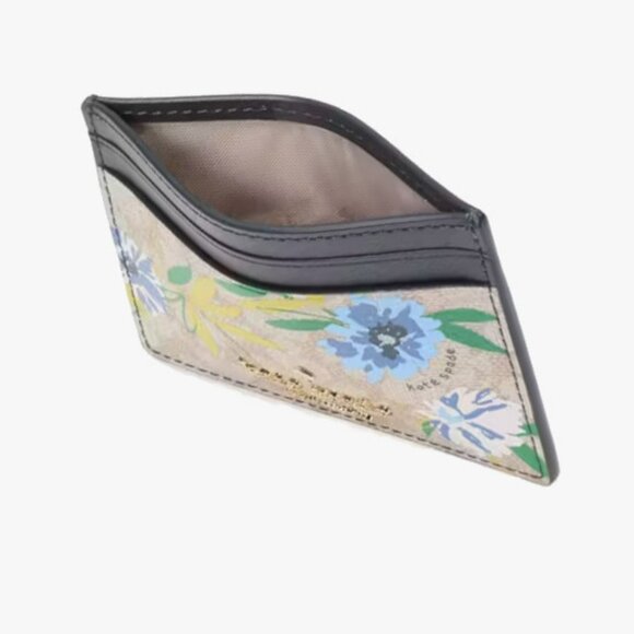 Kate Spade Spade Flower Small Slim Card Holder Blazer Blue NWT - Picture 3 of 4